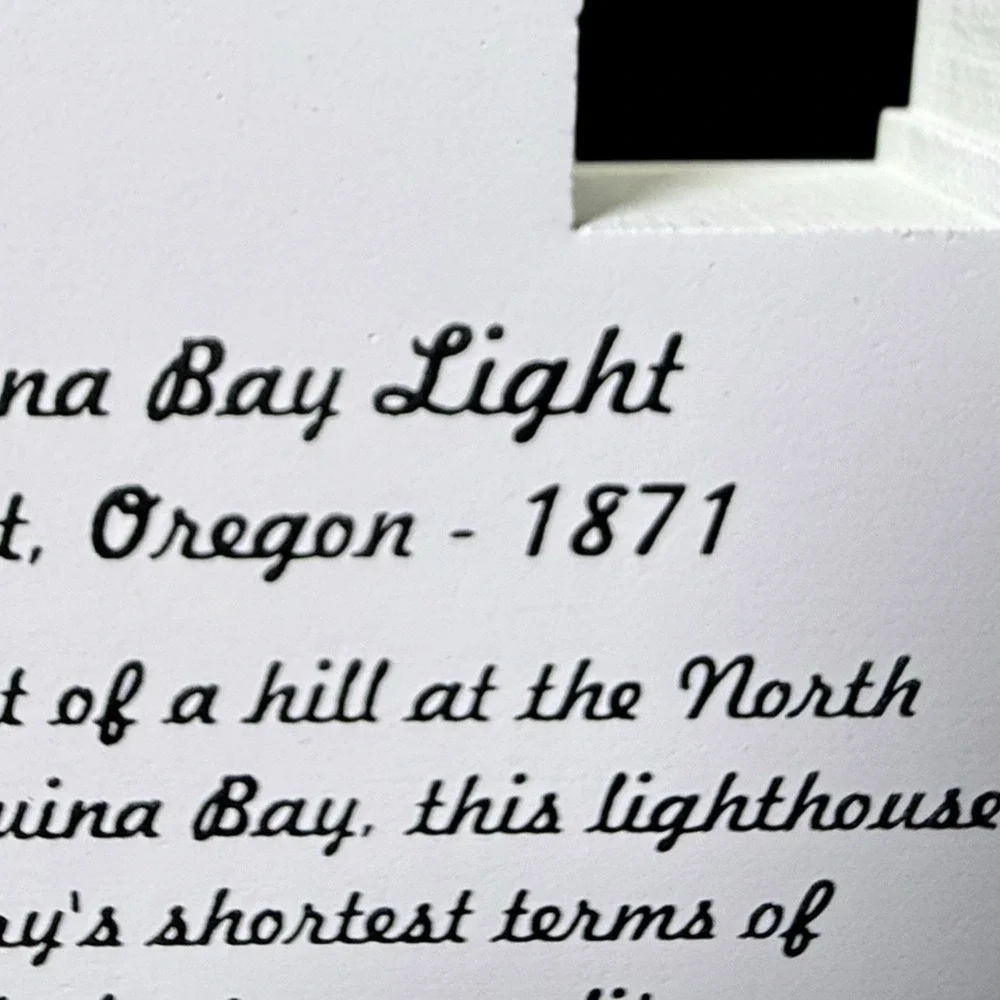 Yaquina Bay Light Newport Oregon Shelia Shelf Sitter with Box 1995‎ Signed